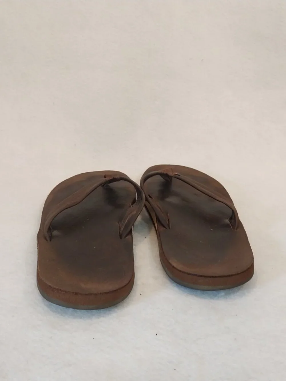 Rainbow Brown Leather Flip Flops Mens 13 Sandals Casual Comfort Slip On Shoes
